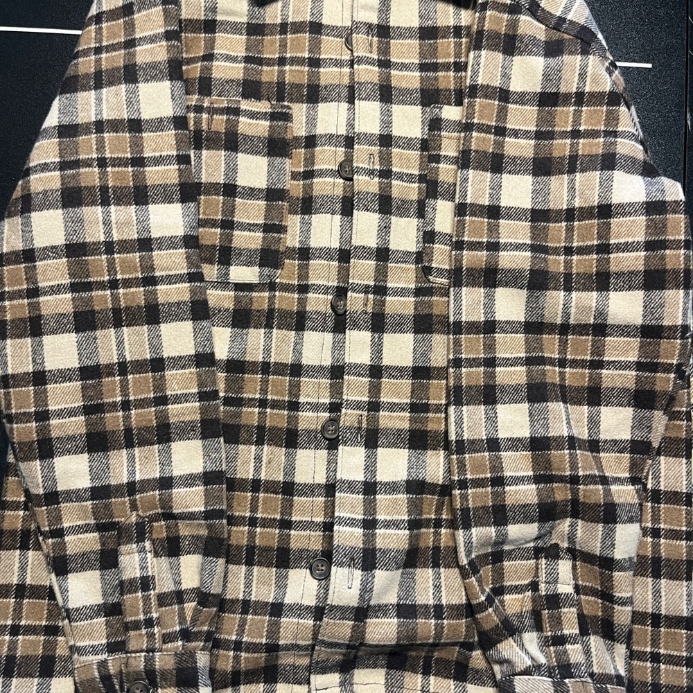 Cotton On Brown and White Plaid Casual Shirt
